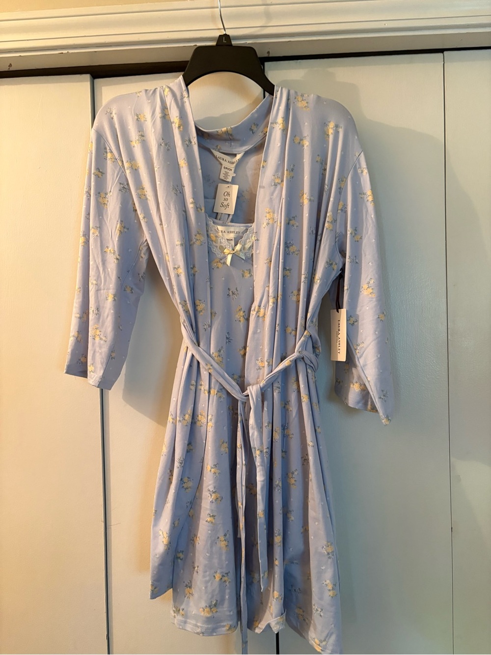Laura Ashley floral chamise and robe set new